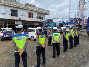 JAGA KETERTIBAN DI JALAN RAYA, SATLANTAS POLRES TEBO LAKSANAKAN GATUR PAGI
