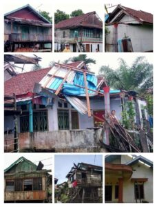 Cuaca extrem Memporak Porandakan Atap Rumah Warga Beterbangan di Bawa Angin