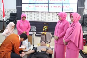 Dalam Rangka Menyambut Hari Ulang Tahun Polisi Lalu Lintas Ke-68, Sat Lantas Polres Merangin Laksanakan Kegiatan Donor Darah