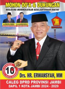 Masyarakat Kota Jambi : Mendukung Drs. HR. ERWANSYAH, MM. Dari Partai GERINDRA Untuk DPRD Provinsi Jambi