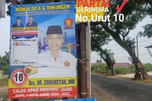 Drs, HR. ERWANSYAH, MM : Caleg DPRD Provinsi Jambi Dari Partai GERINDRA, Dapat Dukungan Dari Masyarakat Kota Jambi