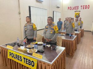 Polres Tebo Ikuti Zoom Meeting Hari Jadi Humas Polri Ke 72