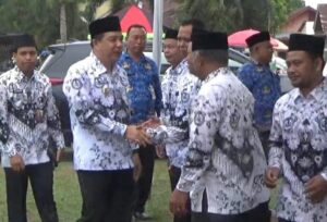 Pj Bupati Pimpin HUT PGRI ke-78 dan HGN di Pamenang, H Mukti: Mari Wujudkan Merdeka Belajar