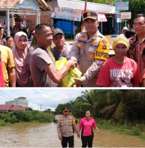 Polri Peduli : Lagi, Kapolres Bersama Bhayangkari Kembali Berikan Bantuan Kepada Masyarakat Terdampak Banjir