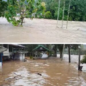 TINGGINYA CURAH HUJAN, BANJIR BANDANG MENERJANG EMPAT DESA DI KECAMATAN BATANG ASAI