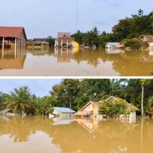 AKIBAT INTENSITAS HUJAN TINGGI BANJIR KEMBALI TERJADI DI 3 KECAMATAN DI TEBO