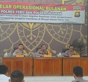 Giat Polres Tebo melaksanakan Gelar Operasional Bulanan dan Polsek Jajaran