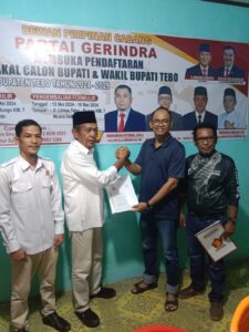 Berkas Lengkap, Afriansyah Sah Daftar Ke Partai Gerindra Tebo