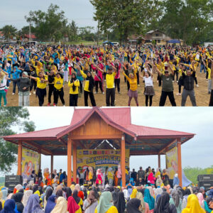 Membludak, Senam Ceria Bersama Agus-Nazar Dihadiri Ribuan Emak-Emak Rimbo Ulu