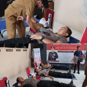 Polres Tebo Gelar Donor Darah Serentak Dalam Rangka Hari Jadi ke -73 Humas Polri
