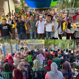 H Ridwan Mantan Kades Penapalan Bersama Ratusan Warga Dukung Penuh Pasangan Agus-Nazar