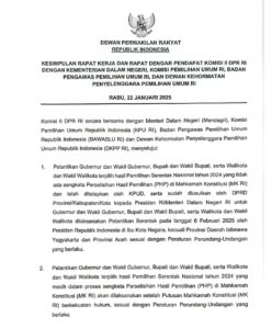 Sah!!! Pelantikan Kepala Daerah dan Wakil Daerah Terpilih Pemilukada 2024 di Percepat Menjadi Tanggal 6 Februari 2025