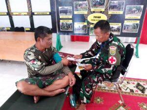 Selain Fokus Pembangunan infrastruktur, Satgas TMMD Ke-123 Kodim 0416/Bute juga beri Pelayanan Kesehatan Gratis