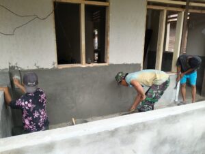 Satgas TMMD Ke-123 Kodim 0416/Bute Rehabilitasi Rumah Tidak Layak Huni di Desa Malako Intan