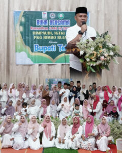 Wakil Bupati Tebo Nazar Efendi dan Ketua Penggerak PKK Kabupaten Tebo Nurchasanah Hadiri Buka Bersama HIMPAUDI