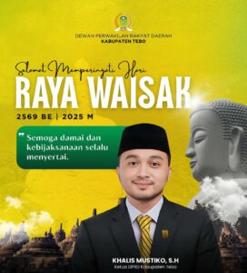 Peringati Waisak 2569 BE, Ketua DPRD Tebo Ajak Masyarakat Jaga Toleransi dan Kedamaian