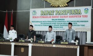 DPRD Tebo Gelar Paripurna Penyampaian Nota Pengantar Raperda Pertanggungjawaban APBD 2024