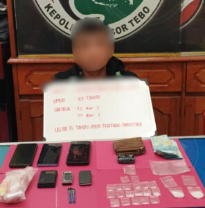 Polres Tebo Bekuk Pengedar Sabu di VII Koto, 18 Paket Sabu Diamankan