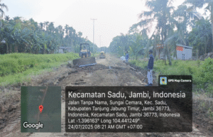 Warga Setempat Ucapkan Terimakasih Kepada Pemda Tanjab Timur Atas Perbaikan Jalan Lintas Sadu Cemara – Labuan Pering