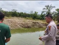 Polsek Tabir Ulu Sulap Lubang Tambang Jadi Kolam Ikan Produktif