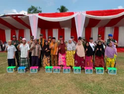 TMMD Ke-129 Tak Hanya Bangun Desa, Kodim 0416/Bungo Tebo Salurkan 100 Paket Sembako