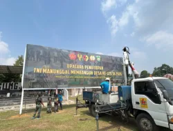Banner Penutupan TMMD Ke-129 Terpasang, Persiapan Upacara Dimatangkan