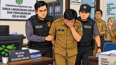 Geger di Kantor Pemkab Tebo, ASN DLH-HUB EW Diamankan Polisi Terkait Laporan Dugaan Penipuan Rp80 Juta