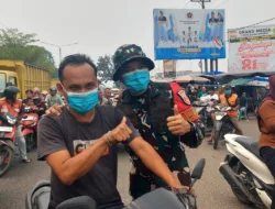 6.000 Masker Dibagikan Gratis, Kodim 0416/Bute Ajak Warga Jaga Kesehatan Pernapasan