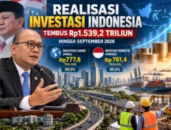 Investasi Indonesia Tembus Rp1.539 Triliun hingga September 2026, Modal Asing Unggul Tipis